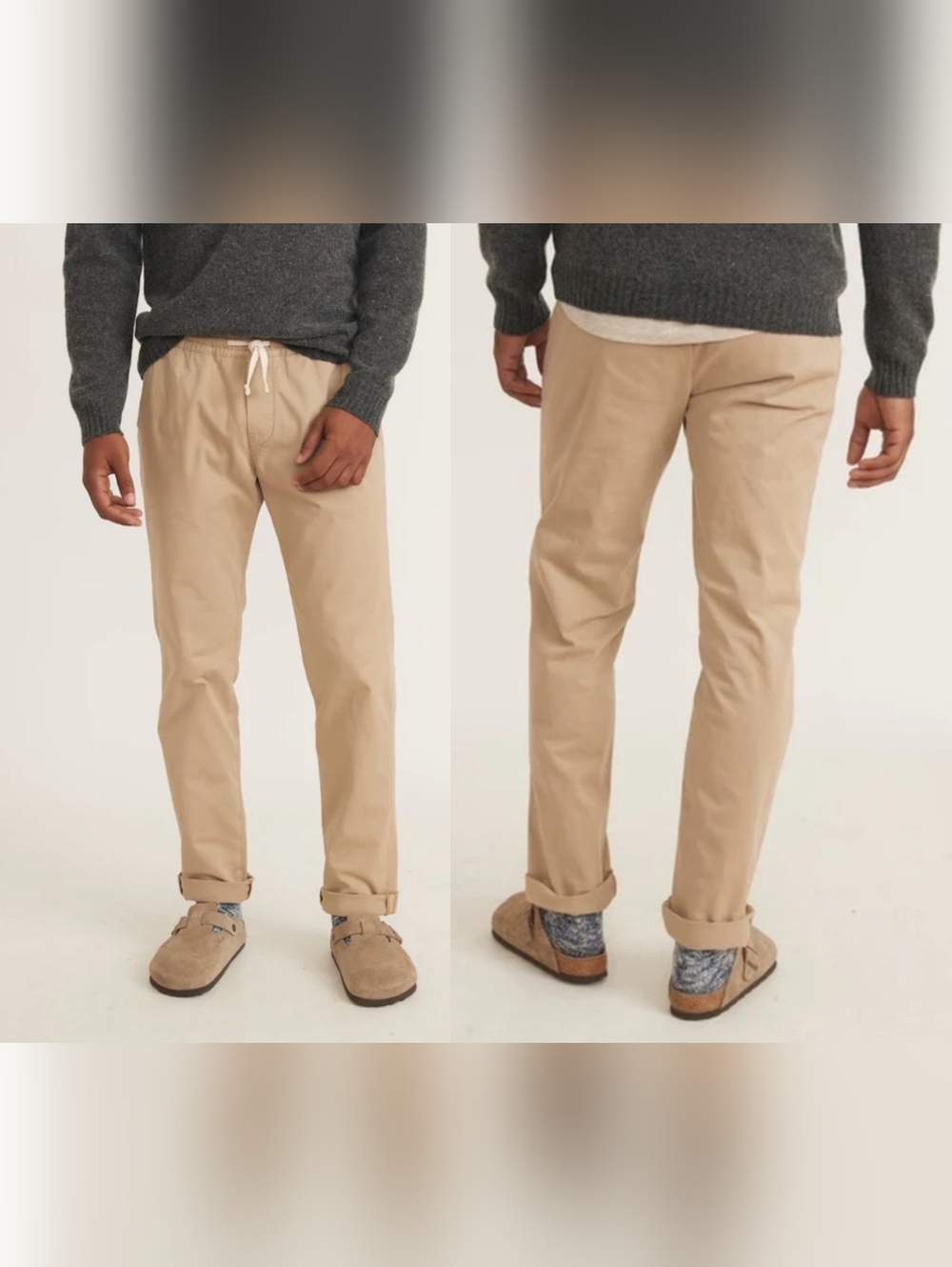 Marine Layer Saturday Slim Straight Twill Pant Khaki